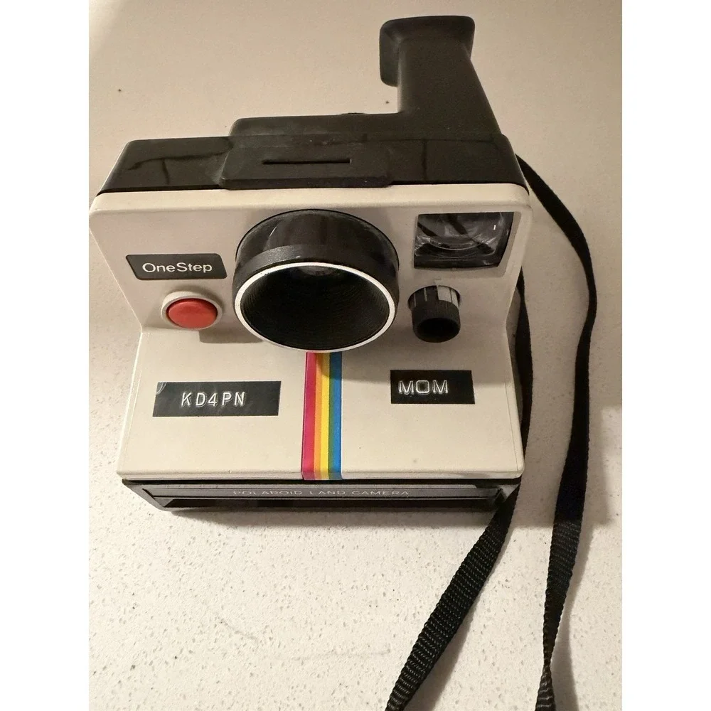 Vintage Original Polaroid SX-70 OneStep White Rainbow Stripe Land Camera TESTED